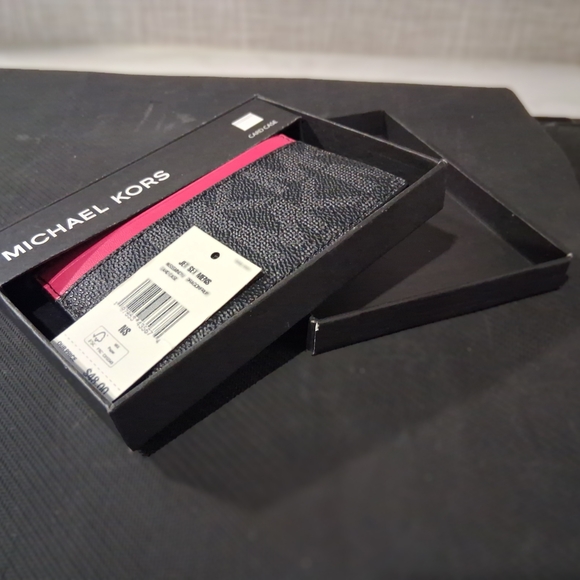 MICHAEL KORS Men's Card Wallet DRAGONFRUIT MK Jet Set Collection BRAND-NEW w/tag - Picture 2 of 9